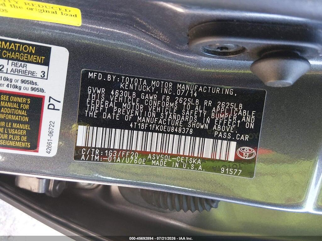 4T1BF1FK0EU848378 2014 TOYOTA CAMRY photo no. 9