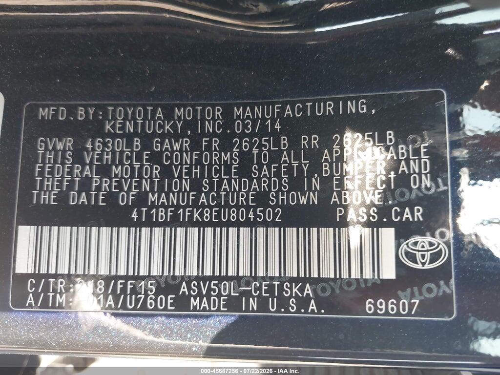4T1BF1FK8EU804502 2014 TOYOTA CAMRY photo no. 9