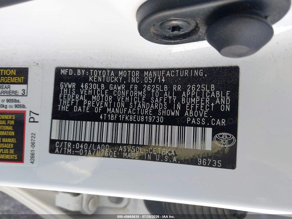 4T1BF1FK8EU819730 2014 TOYOTA CAMRY photo no. 9