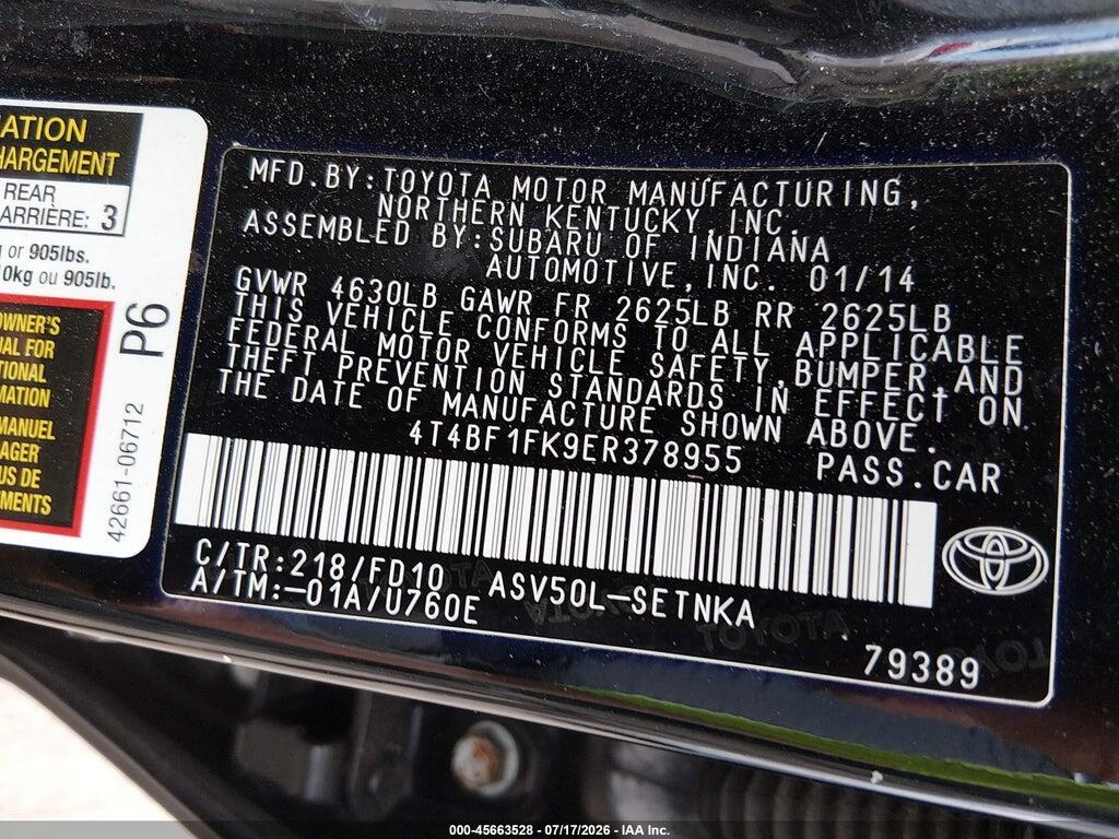 4T4BF1FK9ER378955 2014 TOYOTA CAMRY photo no. 9