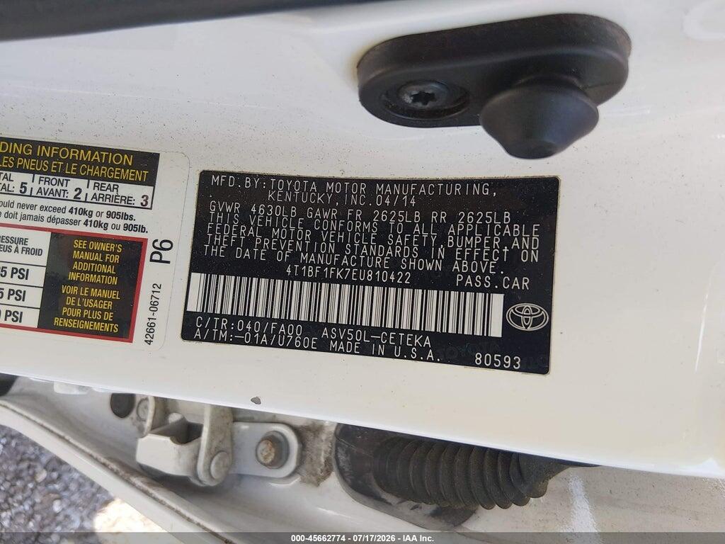 4T1BF1FK7EU810422 2014 TOYOTA CAMRY photo no. 9
