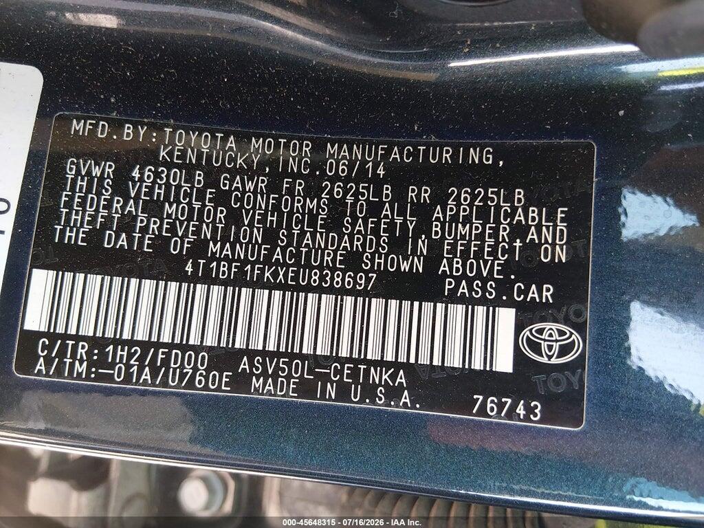 4T1BF1FKXEU838697 2014 TOYOTA CAMRY photo no. 9