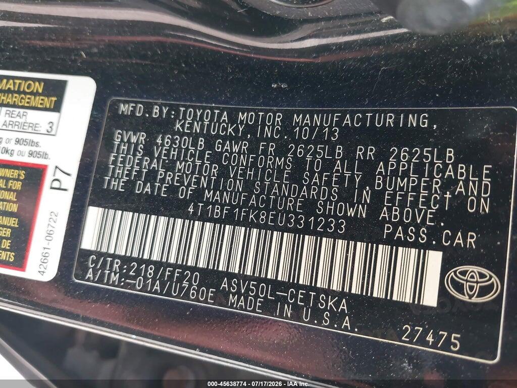 4T1BF1FK8EU331233 2014 TOYOTA CAMRY photo no. 9