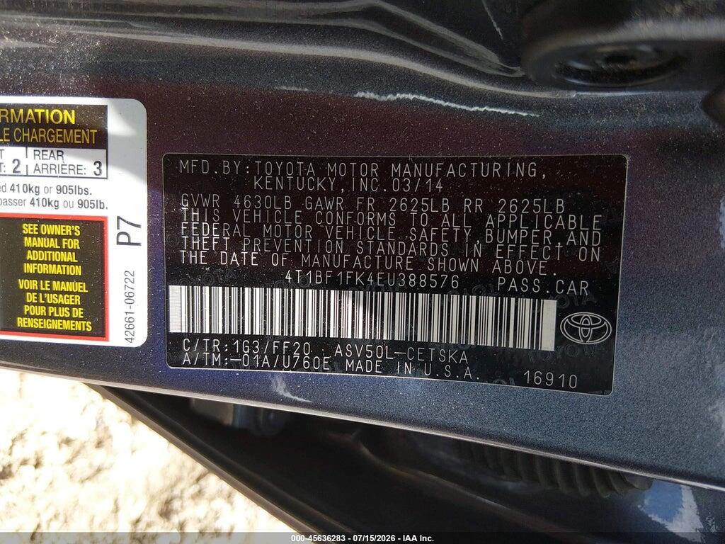 4T1BF1FK4EU388576 2014 TOYOTA CAMRY photo no. 9
