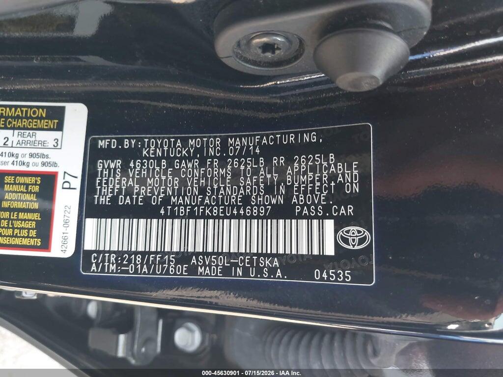 4T1BF1FK8EU446897 2014 TOYOTA CAMRY photo no. 9