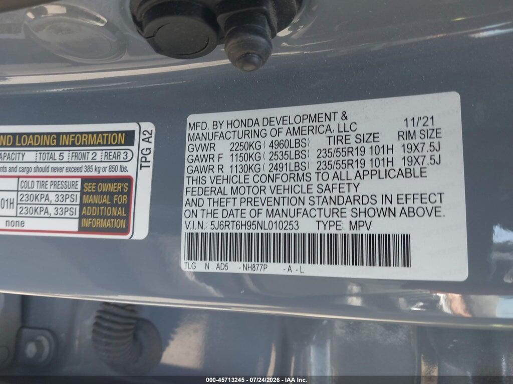 5J6RT6H95NL010253 2022 HONDA CR-V HYBRID photo no. 9