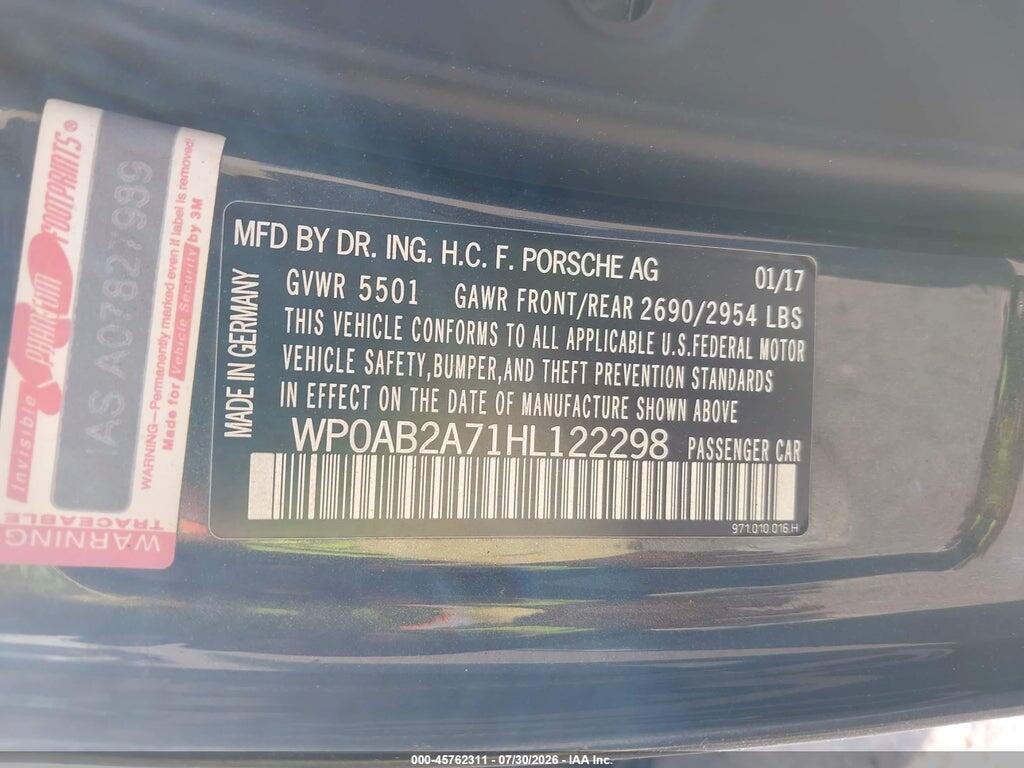 WP0AB2A71HL122298 2017 PORSCHE PANAMERA photo no. 9
