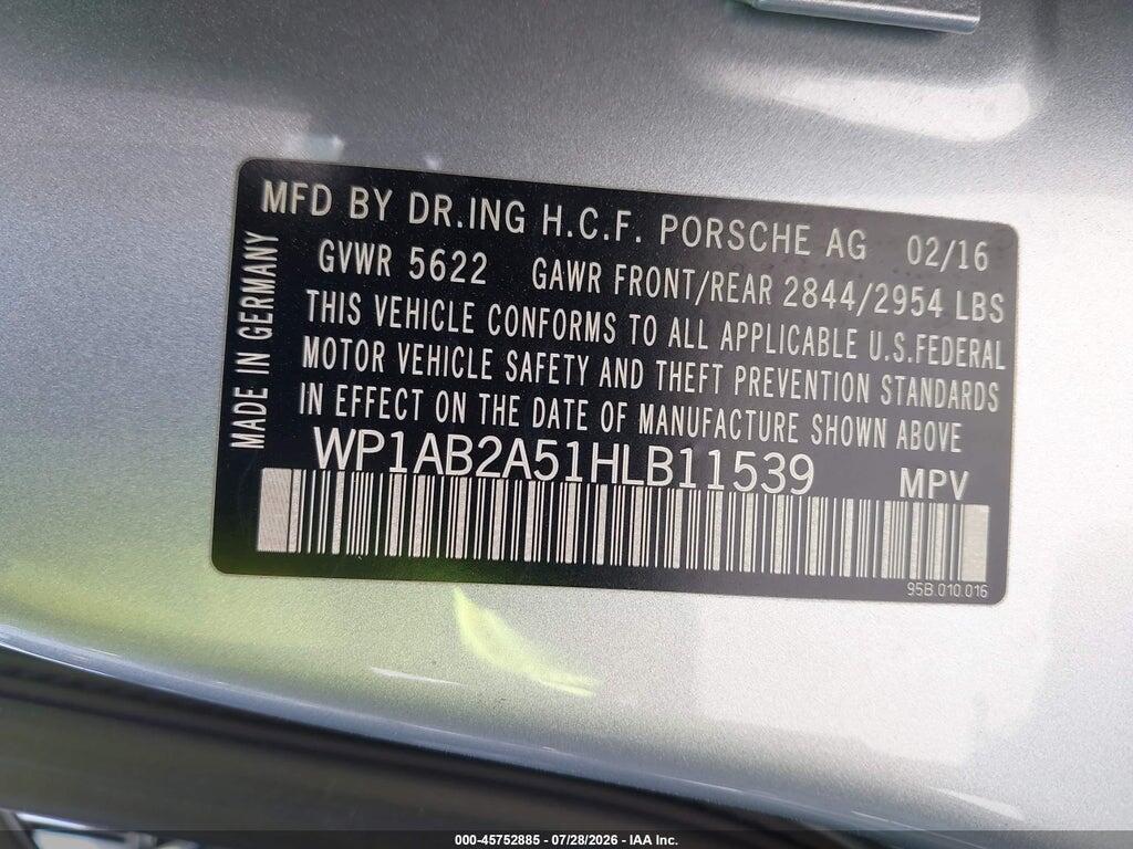 WP1AB2A51HLB11539 2017 PORSCHE MACAN photo no. 9