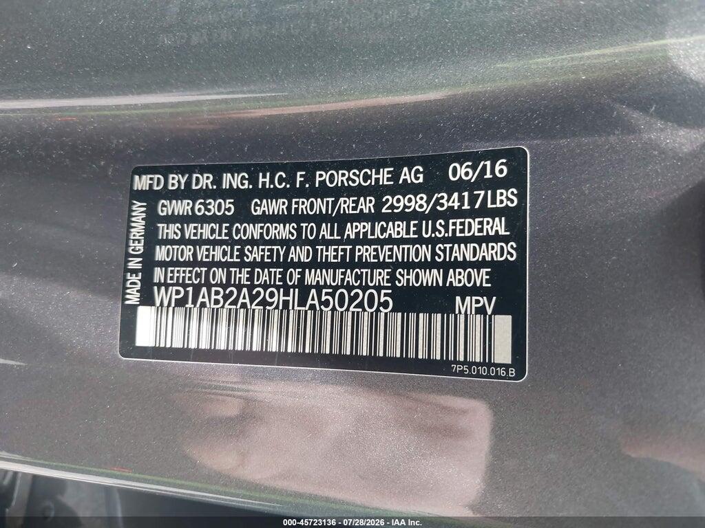 WP1AB2A29HLA50205 2017 PORSCHE CAYENNE photo no. 9