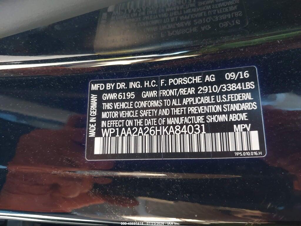 WP1AA2A26HKA84031 2017 PORSCHE CAYENNE photo no. 9