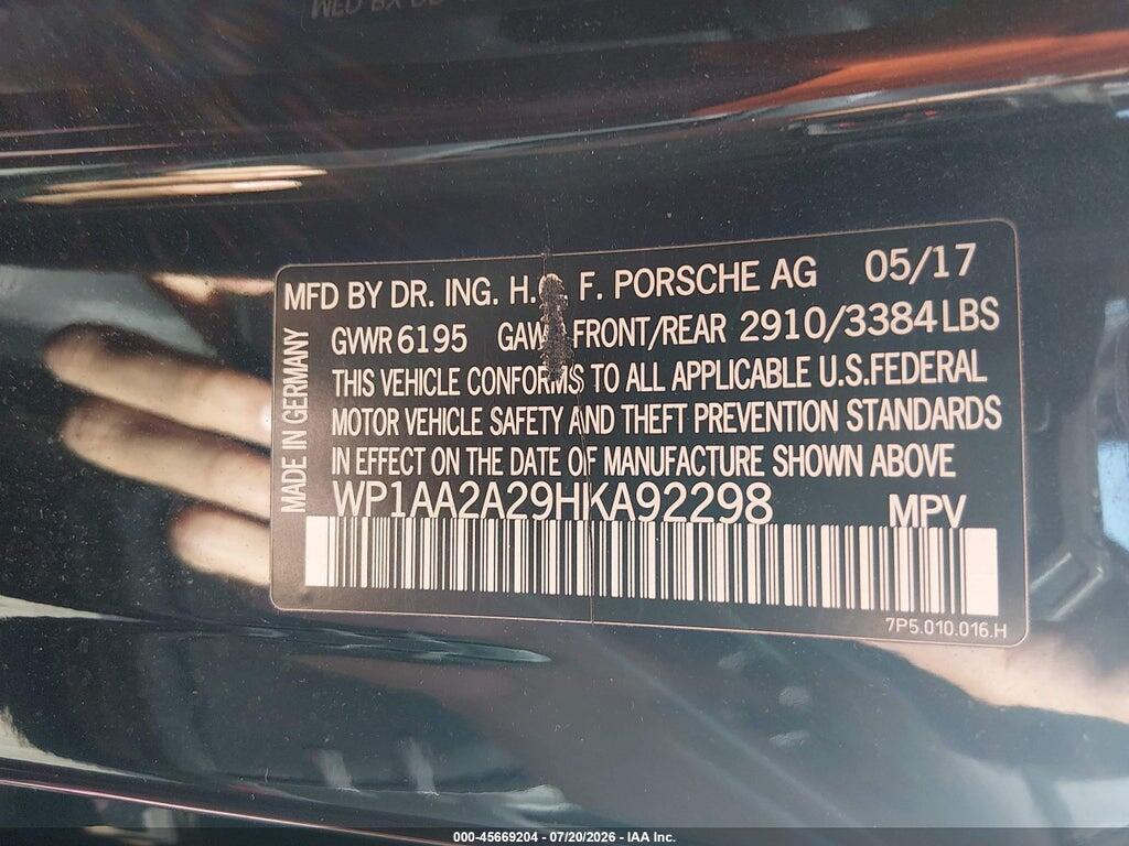 WP1AA2A29HKA92298 2017 PORSCHE CAYENNE photo no. 9