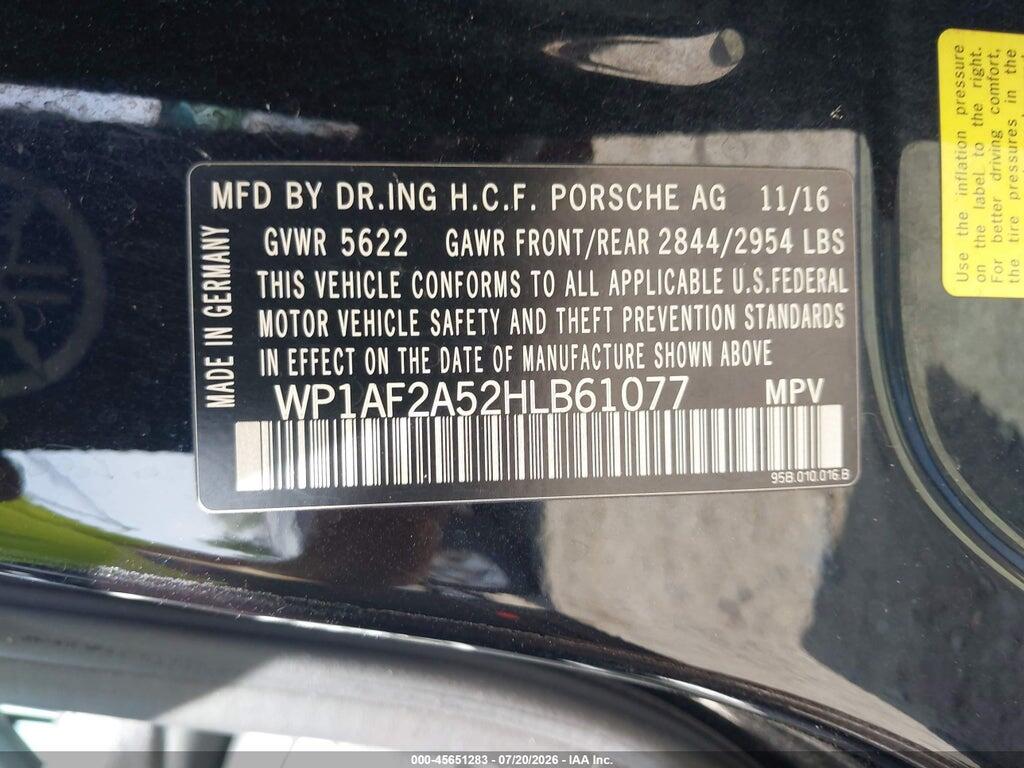 WP1AF2A52HLB61077 2017 PORSCHE MACAN photo no. 9