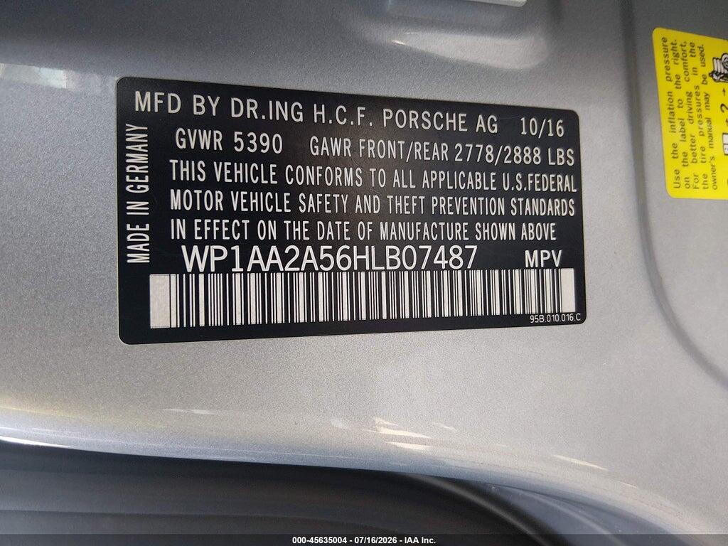 WP1AA2A56HLB07487 2017 PORSCHE MACAN photo no. 9