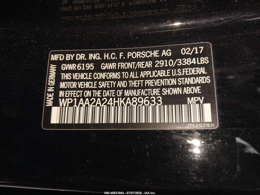 WP1AA2A24HKA89633 2017 PORSCHE CAYENNE photo no. 9