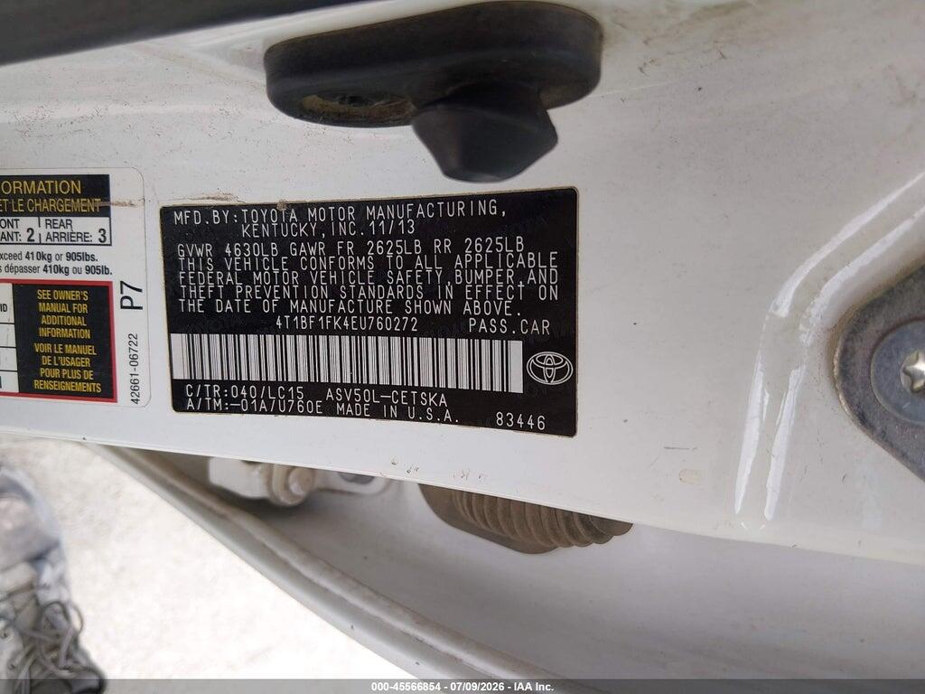 4T1BF1FK4EU760272 2014 TOYOTA CAMRY photo no. 9