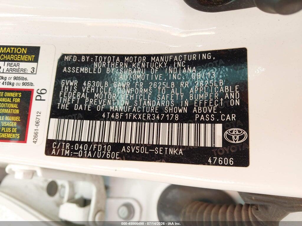4T4BF1FKXER347178 2014 TOYOTA CAMRY photo no. 9