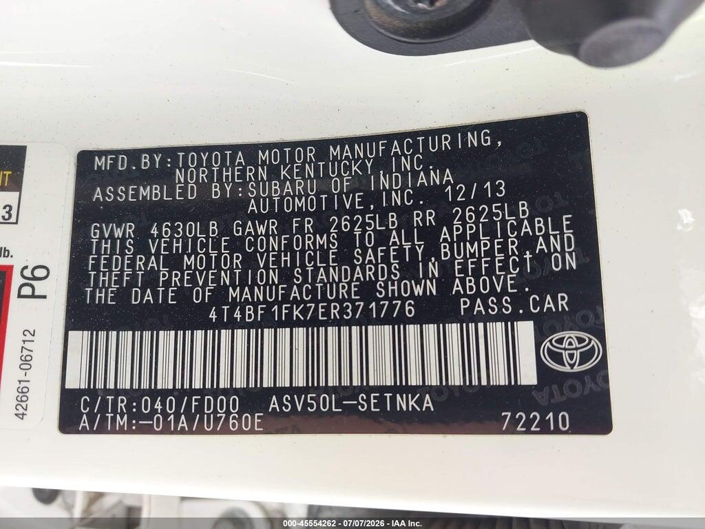 4T4BF1FK7ER371776 2014 TOYOTA CAMRY photo no. 9