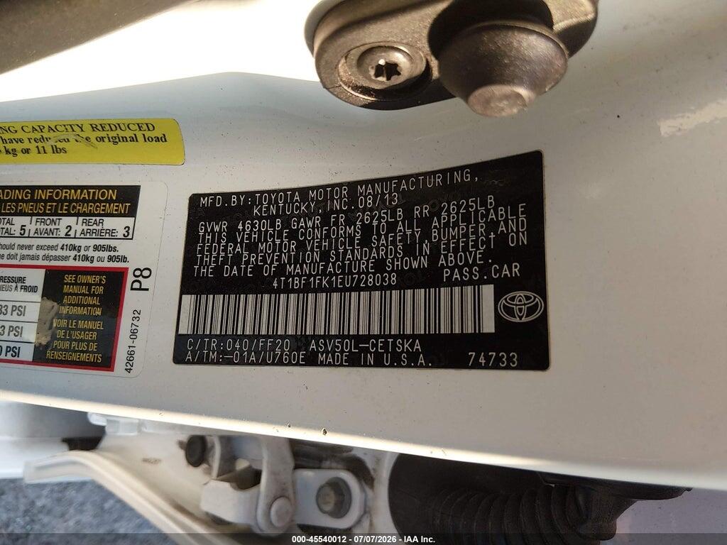 4T1BF1FK1EU728038 2014 TOYOTA CAMRY photo no. 9