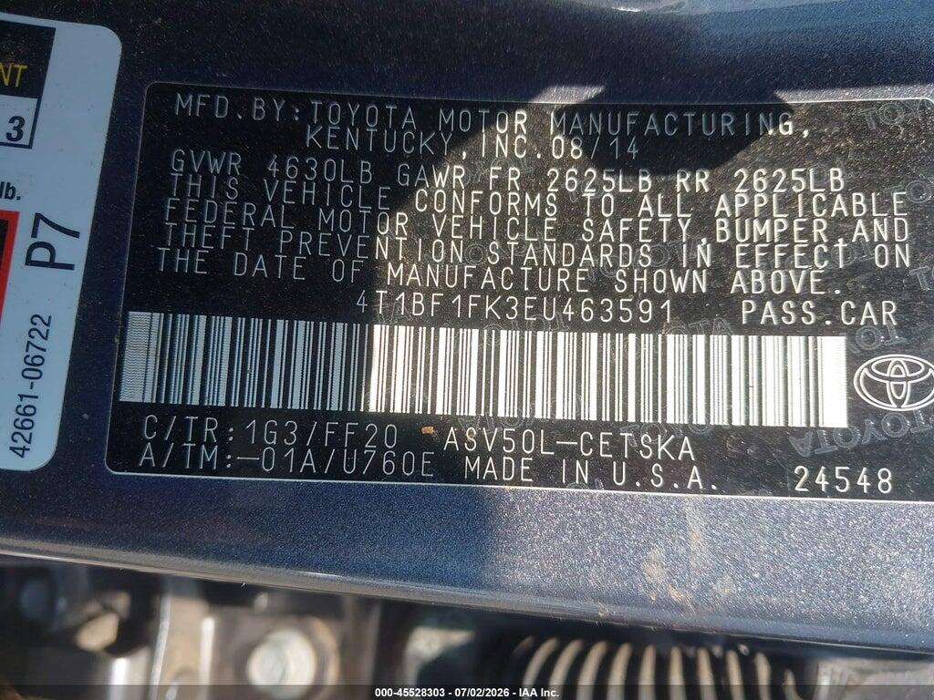 4T1BF1FK3EU463591 2014 TOYOTA CAMRY photo no. 9