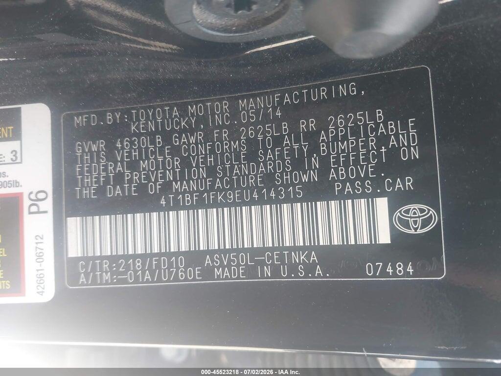 4T1BF1FK9EU414315 2014 TOYOTA CAMRY photo no. 9