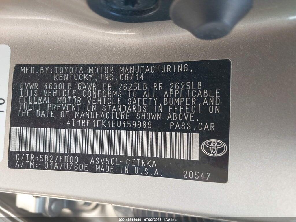 4T1BF1FK1EU459989 2014 TOYOTA CAMRY photo no. 9