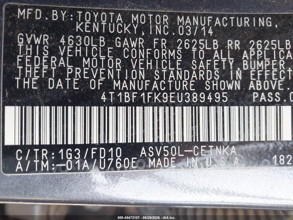 4T1BF1FK9EU389495 2014 TOYOTA CAMRY photo no. 9