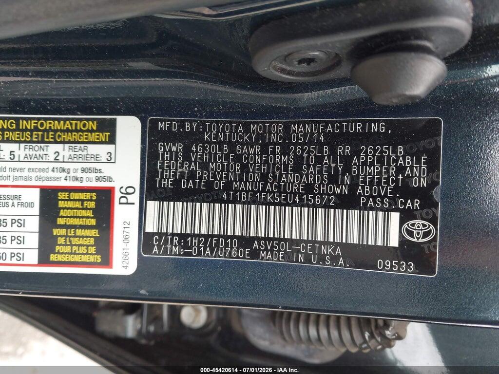 4T1BF1FK5EU415672 2014 TOYOTA CAMRY photo no. 9