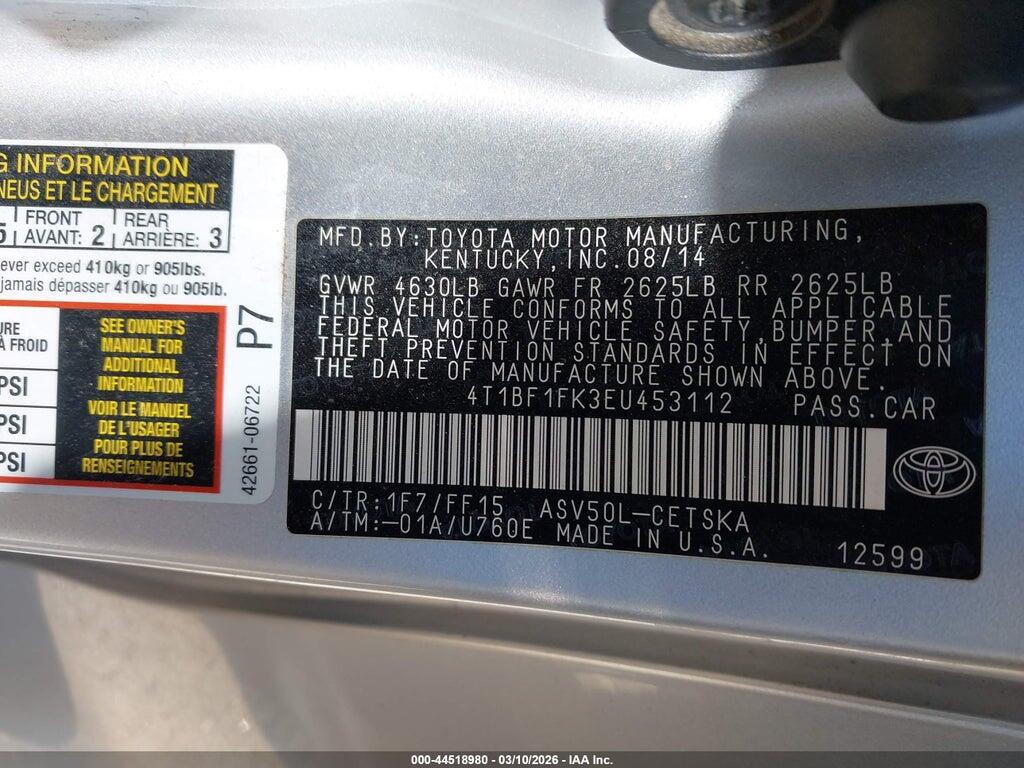 4T1BF1FK3EU453112 2014 TOYOTA CAMRY photo no. 9