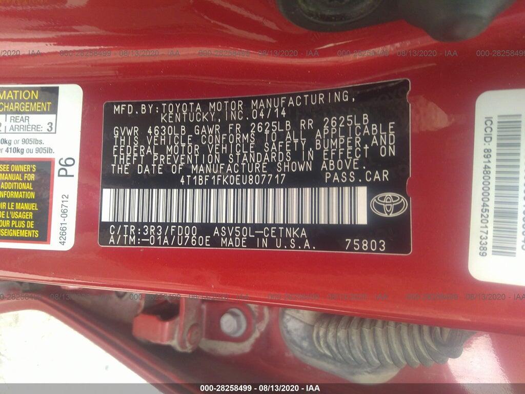 4T1BF1FK0EU807717 2014 TOYOTA CAMRY photo no. 9