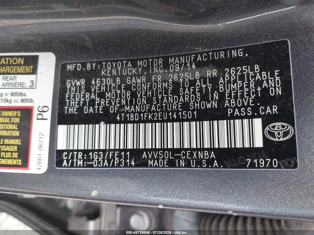 4T1BD1FK2EU141501 2014 TOYOTA CAMRY HYBRID photo no. 9
