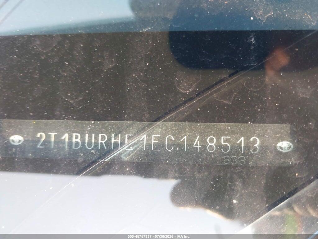 2T1BURHE1EC148513 2014 TOYOTA COROLLA photo no. 9