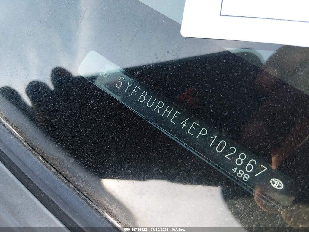 5YFBURHE4EP102867 2014 TOYOTA COROLLA photo no. 9