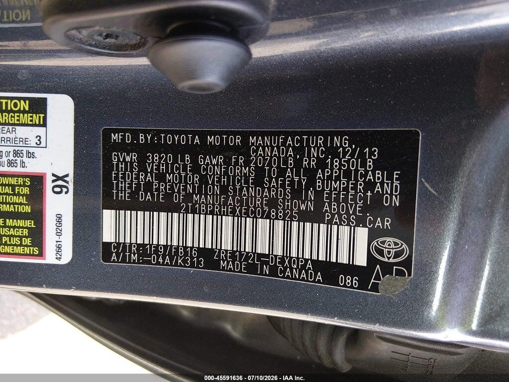 2T1BPRHEXEC078825 2014 TOYOTA COROLLA photo no. 9