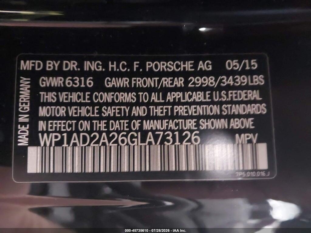 WP1AD2A26GLA73126 2016 PORSCHE CAYENNE photo no. 9