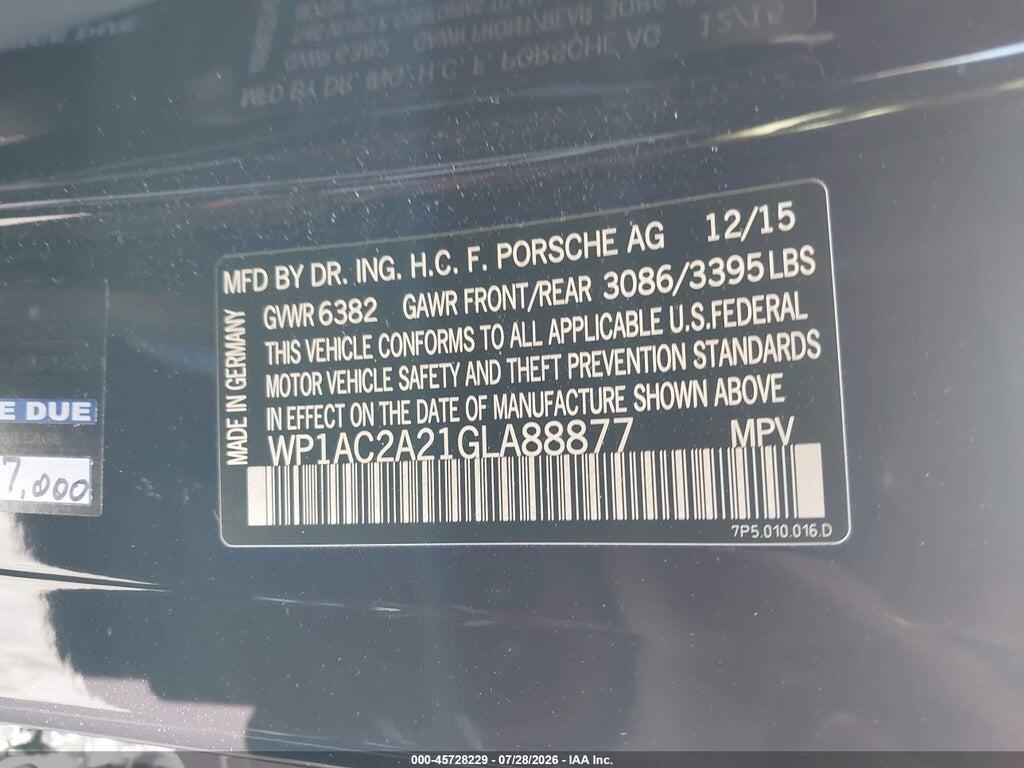 WP1AC2A21GLA88877 2016 PORSCHE CAYENNE photo no. 9