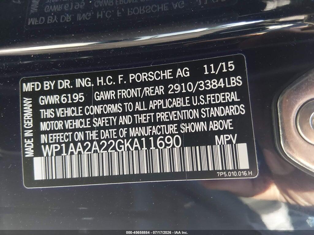 WP1AA2A22GKA11690 2016 PORSCHE CAYENNE photo no. 9