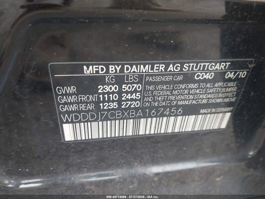 WDDDJ7CBXBA167456 2011 MERCEDES-BENZ CLS 550 photo no. 9