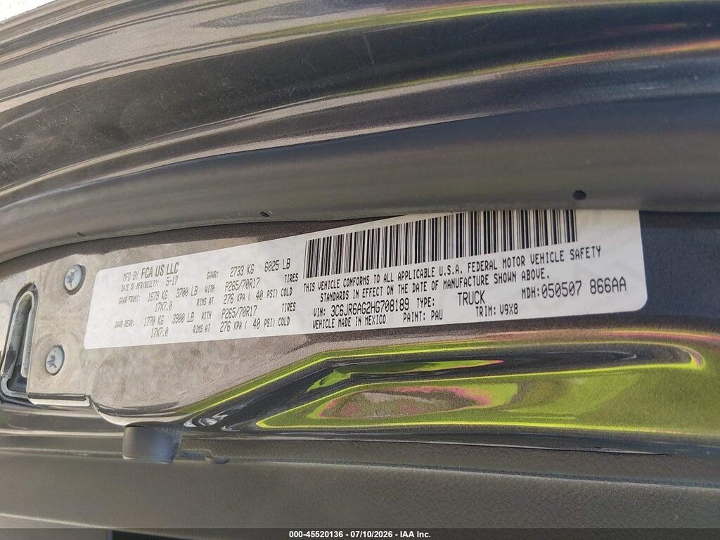 3C6JR6AG2HG708189 2017 RAM 1500 photo no. 9