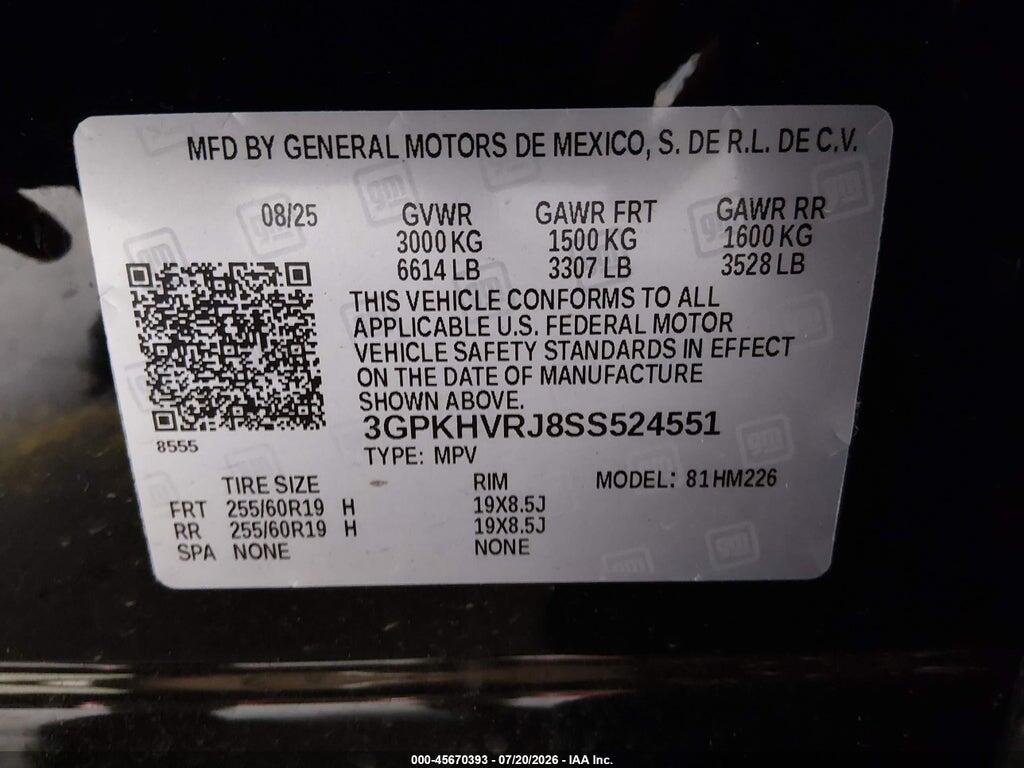 3GPKHVRJ8SS524551 2025 HONDA PROLOGUE photo no. 9