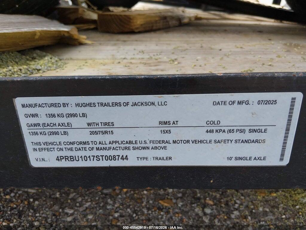 4PRBU1017ST008744 2025 HUGHES TRAILER photo no. 9