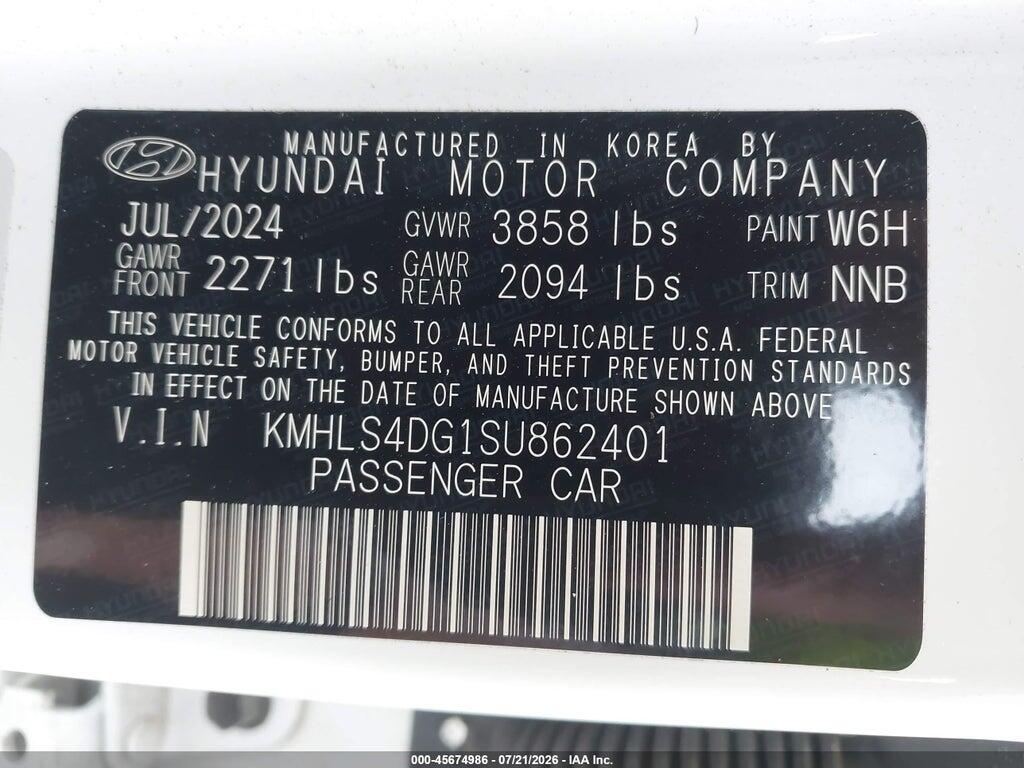 KMHLS4DG1SU862401 2025 HYUNDAI ELANTRA photo no. 9