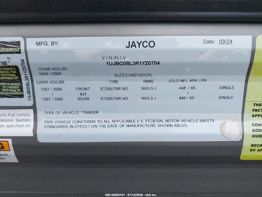 1UJBC0BL3R1YZ0704 2024 JAYCO JAYFL184BH photo no. 9