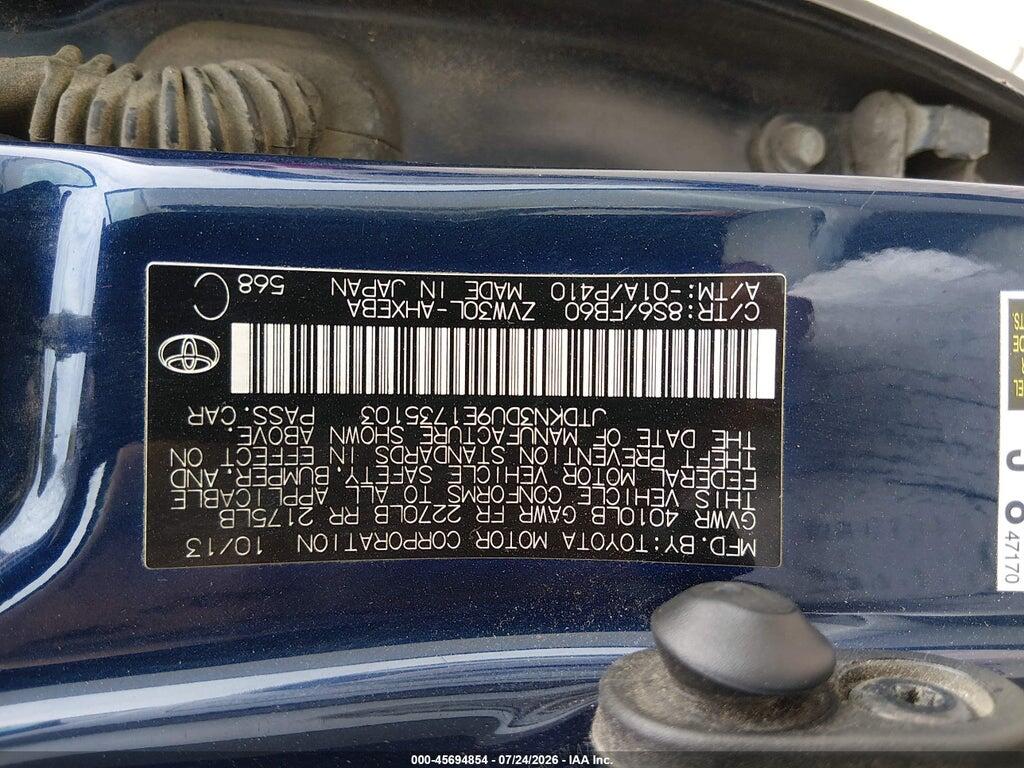 JTDKN3DU9E1735103 2014 TOYOTA PRIUS photo no. 9