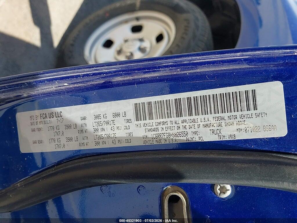 1C6RR7FG8HS826550 2017 RAM 1500 photo no. 9