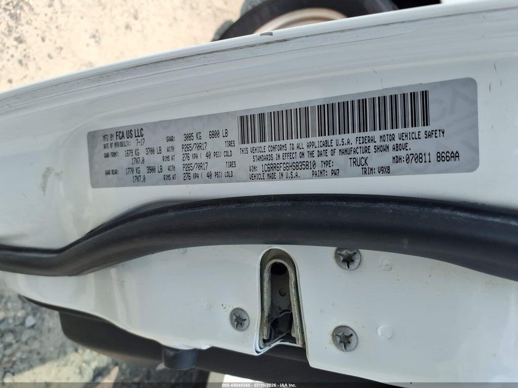 1C6RR6FG6HS835810 2017 RAM 1500 photo no. 9