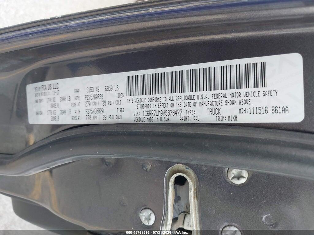 1C6RR7LM0HS879477 2017 RAM 1500 photo no. 9