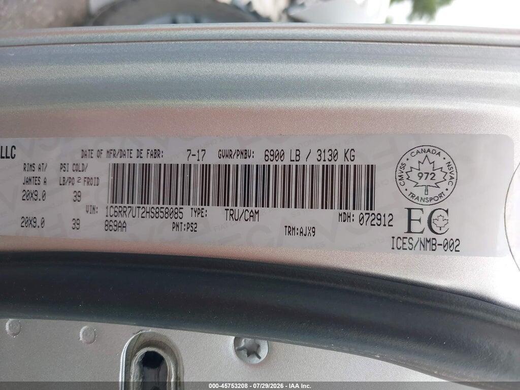 1C6RR7UT2HS858085 2017 RAM 1500 photo no. 9