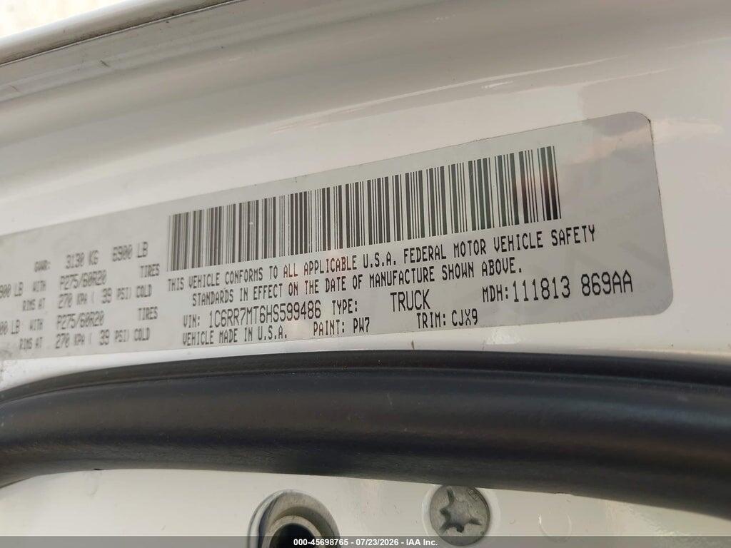 1C6RR7MT6HS599486 2017 RAM 1500 photo no. 9