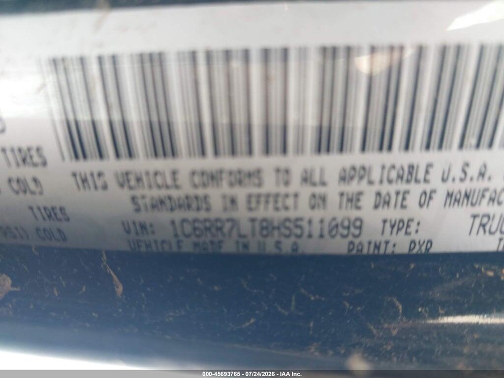 1C6RR7LT8HS511099 2017 RAM 1500 photo no. 9