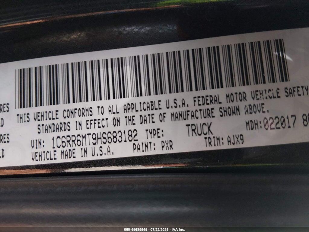 1C6RR6MT9HS683182 2017 RAM 1500 photo no. 9